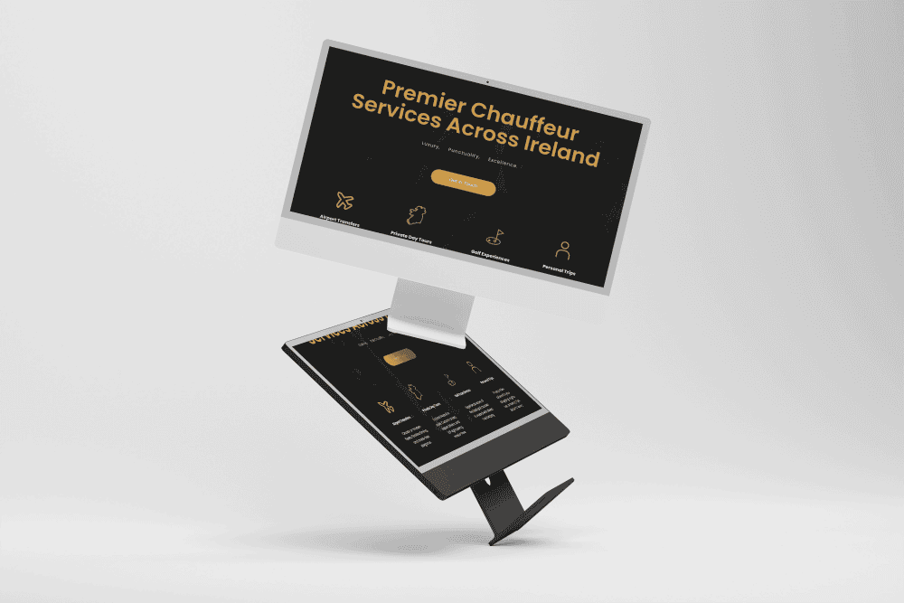 Computer mockup on modern minimal background with editable background and object color